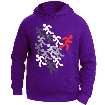 Felpa Unisex con Cappuccio run white-red