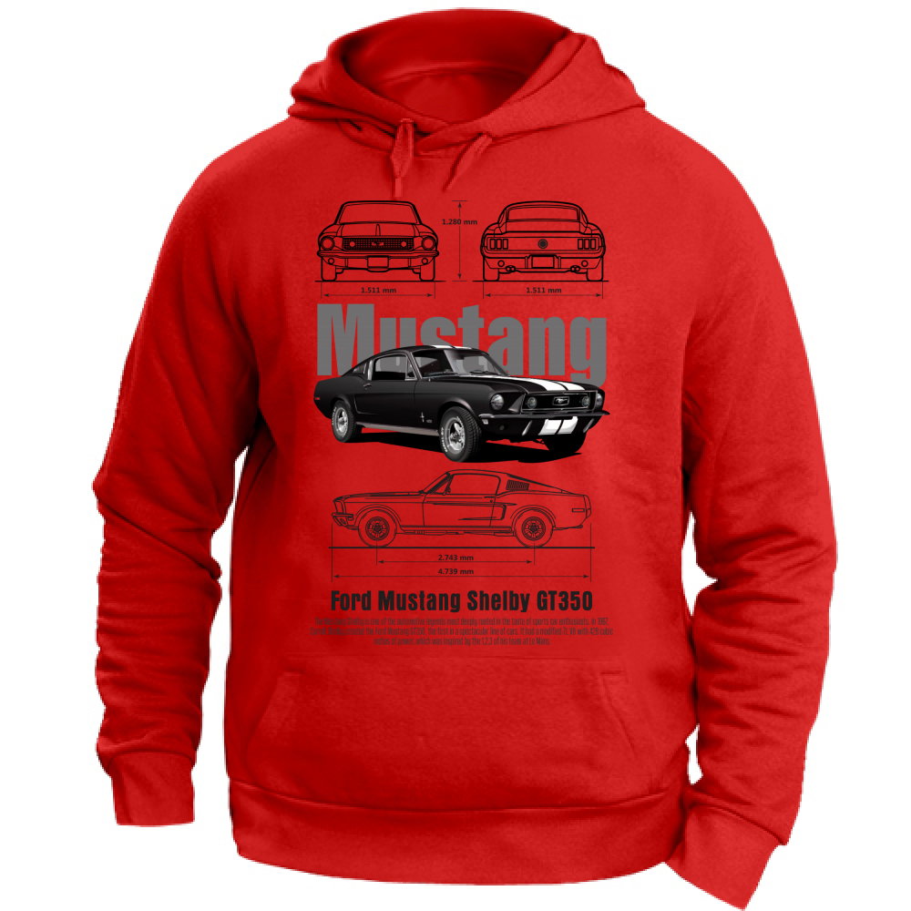 Felpa Unisex con Cappuccio mustang 1