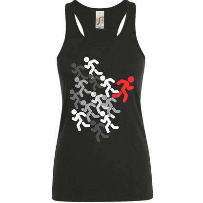 Canotta Donna run white-red