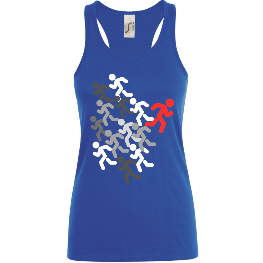 Canotta Donna run white-red