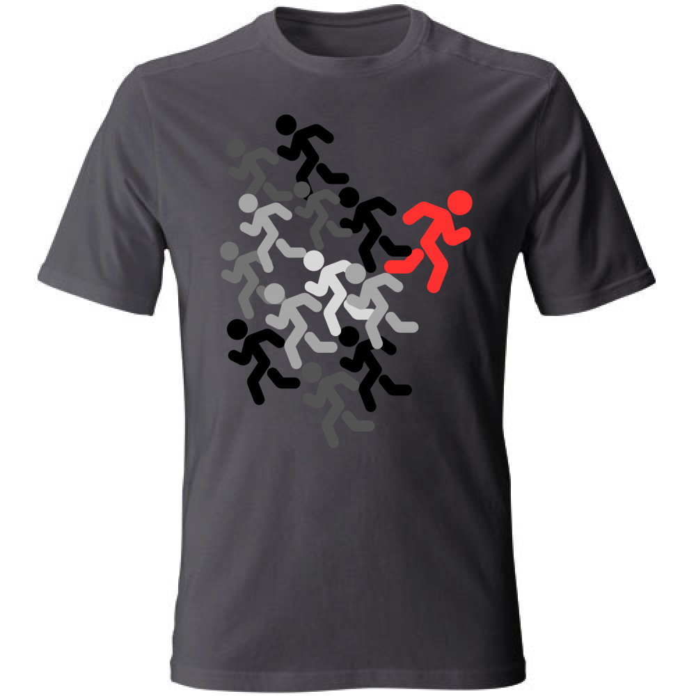 T-Shirt Unisex run black-red