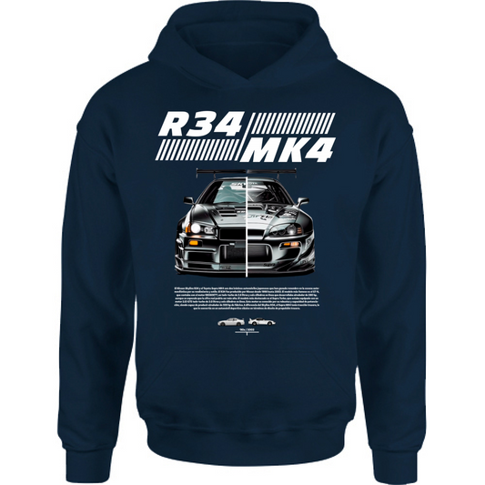 Felpa Bambino con Cappuccio r34-mk4 Supra white