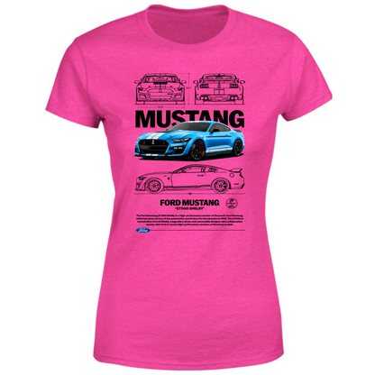 T-Shirt Donna mustang gt black