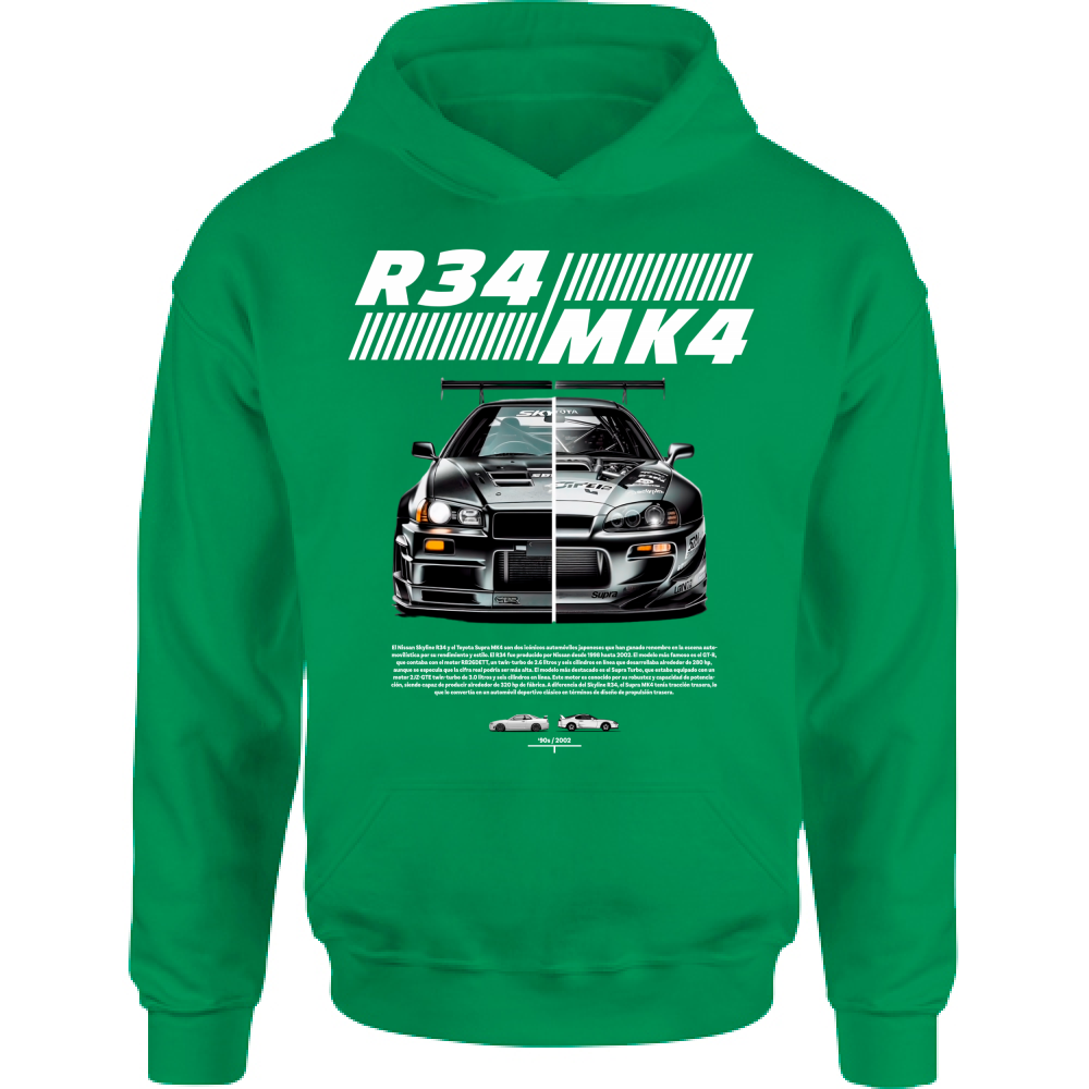 Felpa Bambino con Cappuccio r34-mk4 Supra white