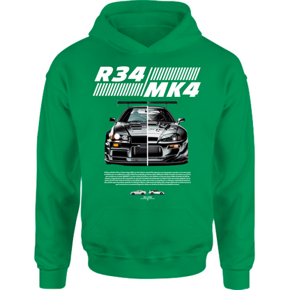 Felpa Bambino con Cappuccio r34-mk4 Supra white