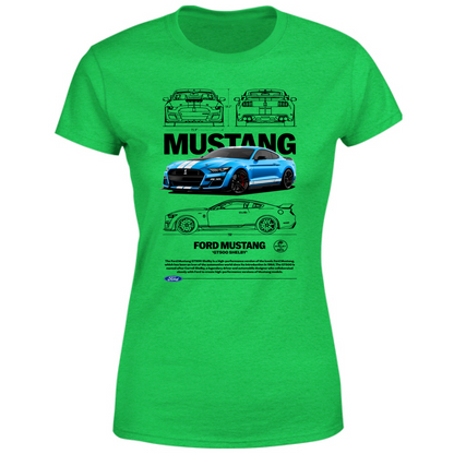 T-Shirt Donna mustang gt black