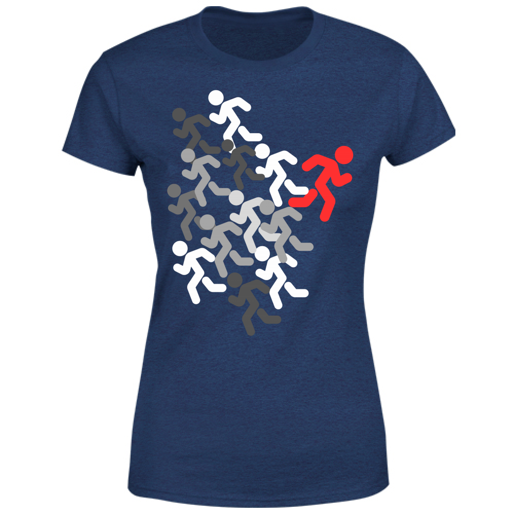 T-Shirt Donna run white-red
