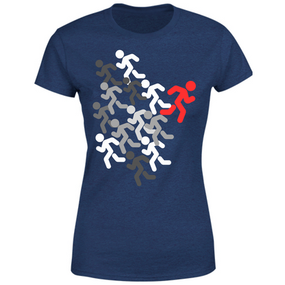 T-Shirt Donna run white-red