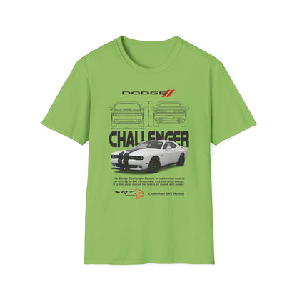 Dodge Challenger Graphic Tee, Car Enthusiast Shirt, Unisex Automotive T-Shirt, Gift for Motorheads, Casual Streetwear