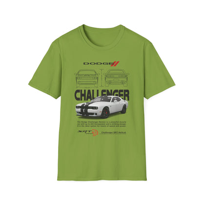 Dodge Challenger Graphic Tee, Car Enthusiast Shirt, Unisex Automotive T-Shirt, Gift for Motorheads, Casual Streetwear