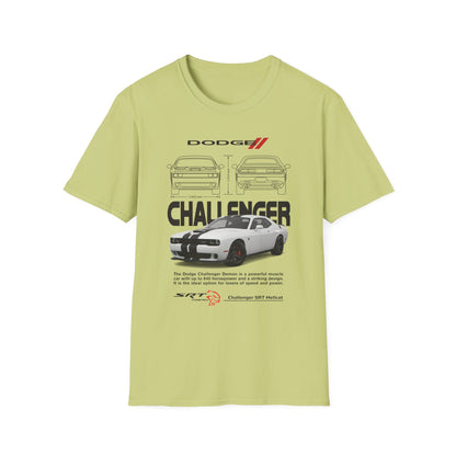 Dodge Challenger Graphic Tee, Car Enthusiast Shirt, Unisex Automotive T-Shirt, Gift for Motorheads, Casual Streetwear