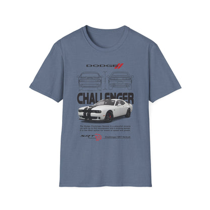 Dodge Challenger Graphic Tee, Car Enthusiast Shirt, Unisex Automotive T-Shirt, Gift for Motorheads, Casual Streetwear